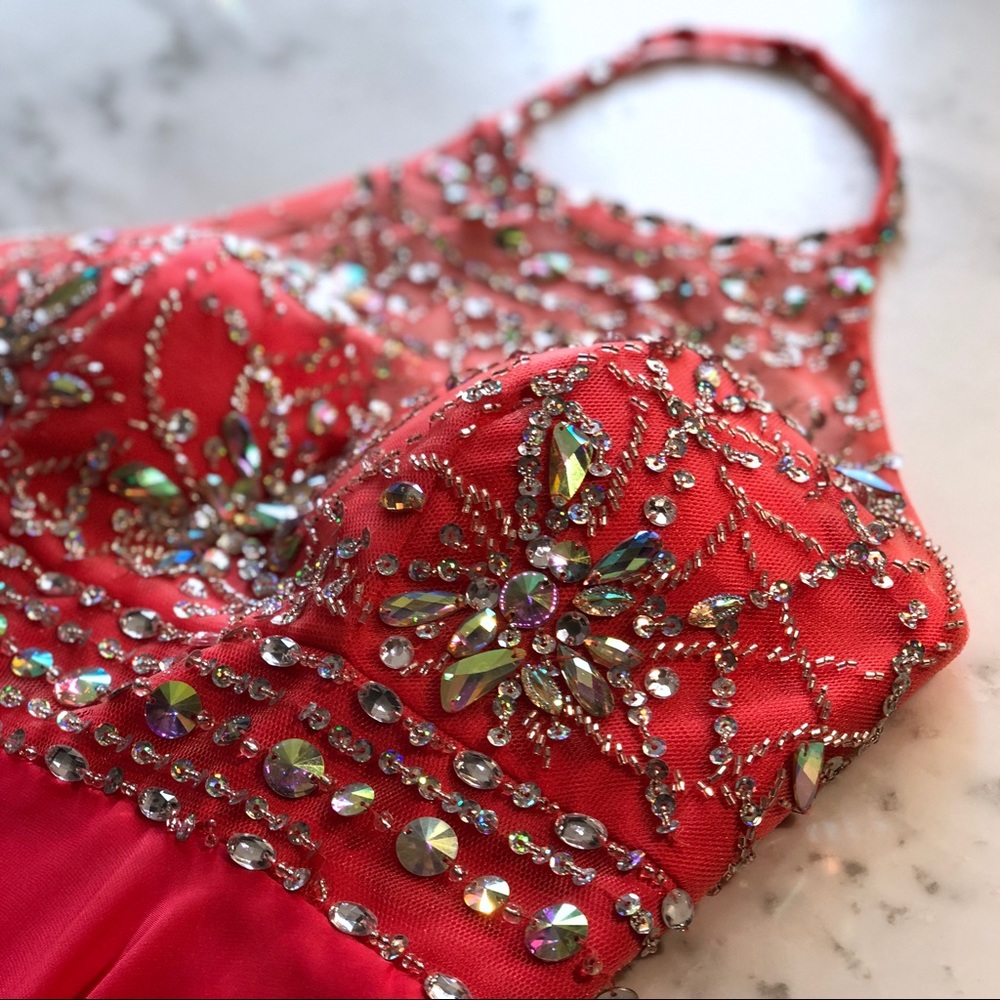 Coral Homecoming Pageant Prom Dress - Picture 2 of 8